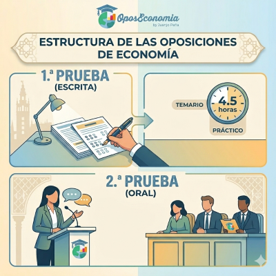 Pruebas que debe aprobar un Aspirante a profesor de Economía Secundaria mediante el sistema de concurso-oposición.