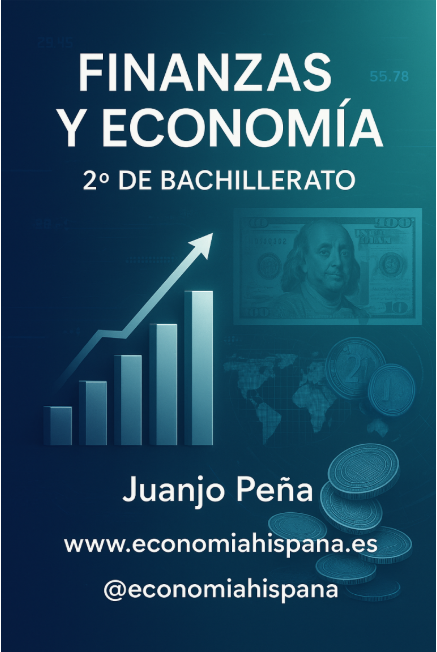 Portada del libro de finanzas y economía de Juanjo Peña para 2º de bachillerato (libro gratuito y descargable)